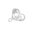 .925 Sterling Silver 1/6 Cttw Round Brilliant-Cut Diamond Accented Open Heart with Love 18