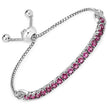 2.41 Carat Genuine Rhodolite and White Zircon .925 Sterling Silver Bracelet