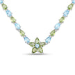 29.48 Carat Genuine Blue Topaz and Peridot .925 Sterling Silver Necklace