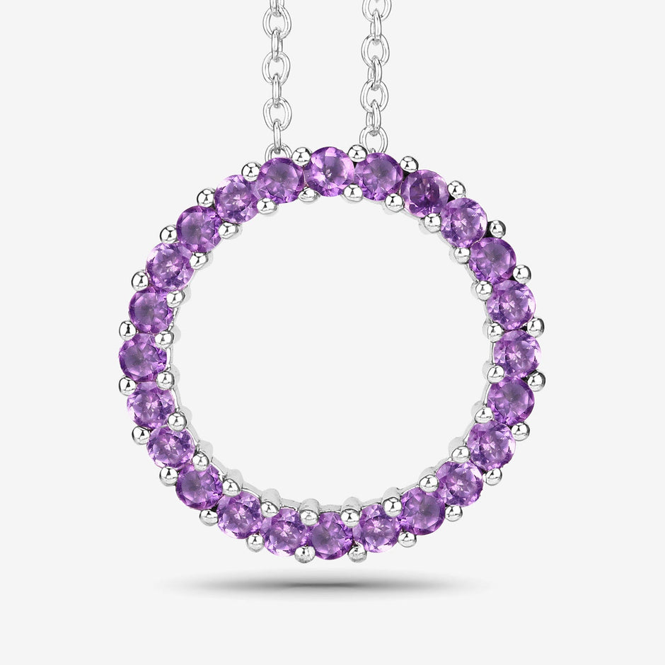 0.72 Carat Genuine Amethyst .925 Sterling Silver Pendant
