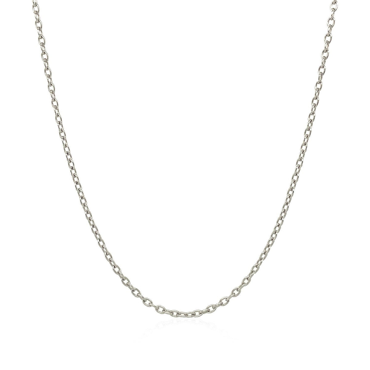14k White Gold Round Cable Link Chain 1.5mm