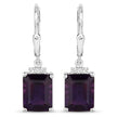 6.63 Carat Genuine Amethyst .925 Sterling Silver Earrings