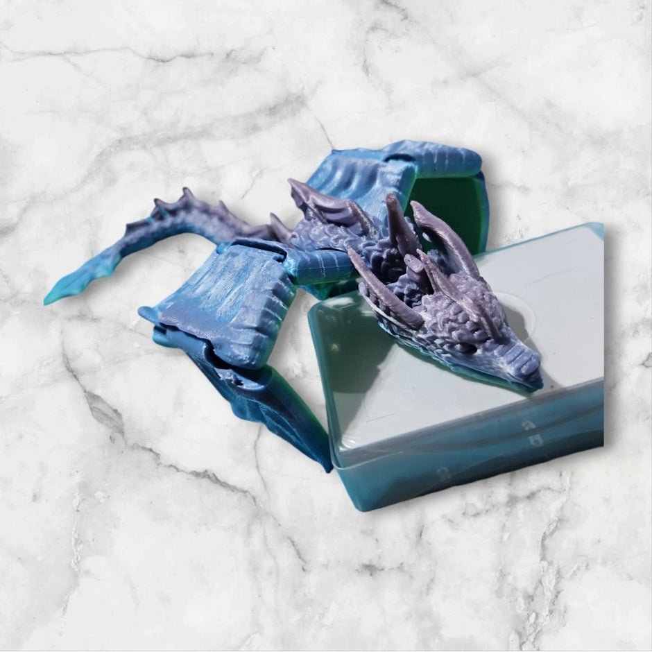 3D - Printed Articulated Dragon – Poseable Fantasy Collectible - Figurines - Custom Crafting Alliance, LLC