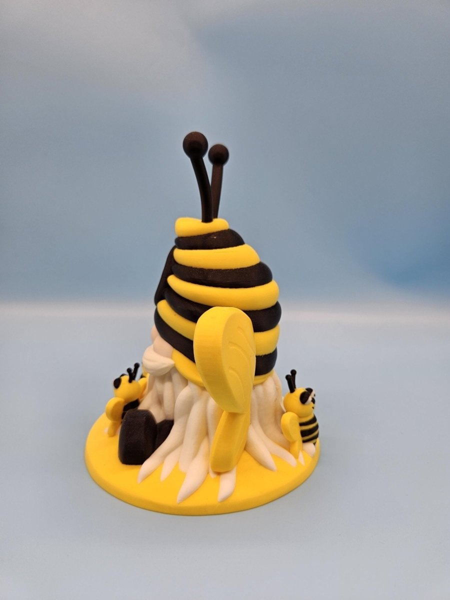 3D - Printed Bee Gnome/Tomte – Whimsical Indoor & Outdoor Decor - Artwork - Custom Crafting Alliance, LLC