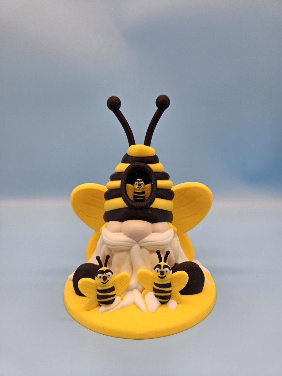 3D - Printed Bee Gnome/Tomte – Whimsical Indoor & Outdoor Decor - Artwork - Custom Crafting Alliance, LLC