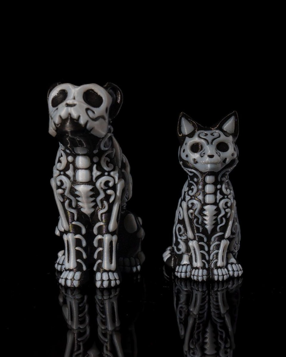 3D - Printed Calavera Cat & Dog Figurines – Día de los Muertos Altar Decor - Figurines - Custom Crafting Alliance, LLC