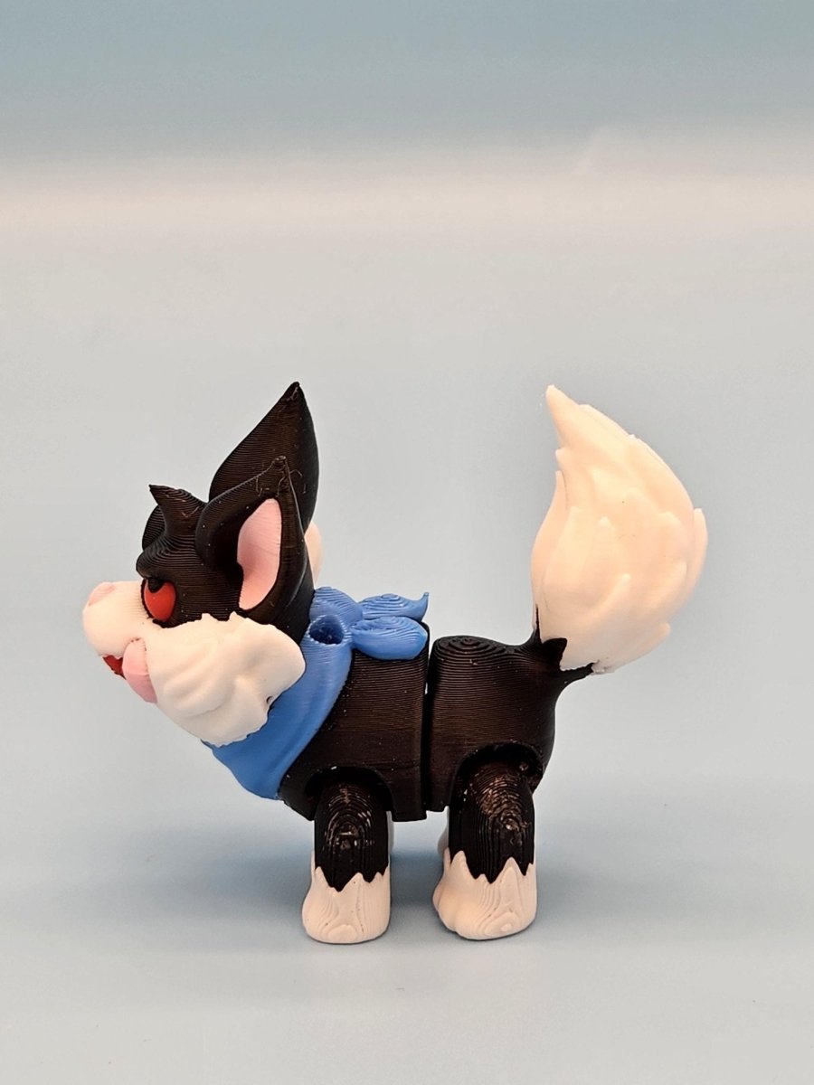 3D - Printed Evil Vampire Cat Figurine – Spooky & Playful Halloween Decor - Custom Crafting Alliance, LLC