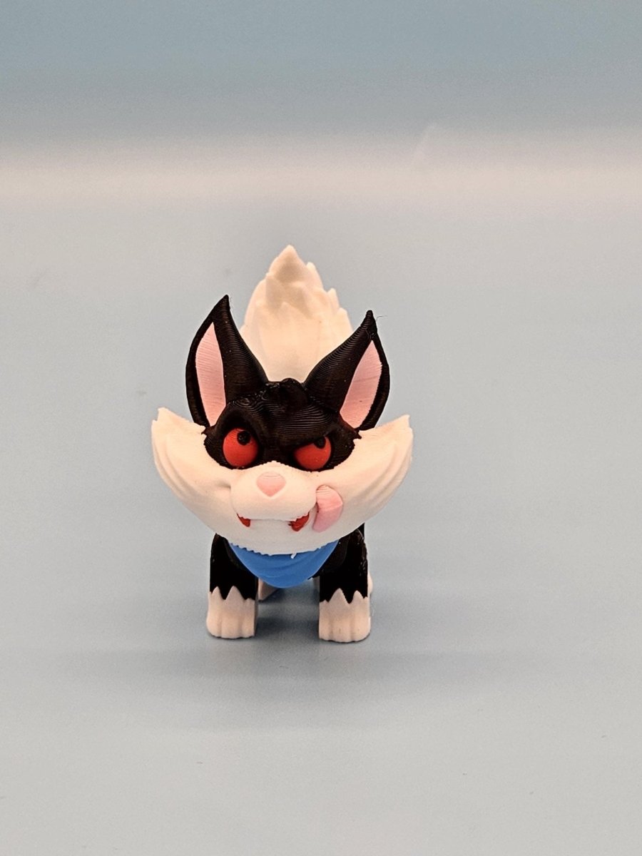 3D - Printed Evil Vampire Cat Figurine – Spooky & Playful Halloween Decor - Custom Crafting Alliance, LLC
