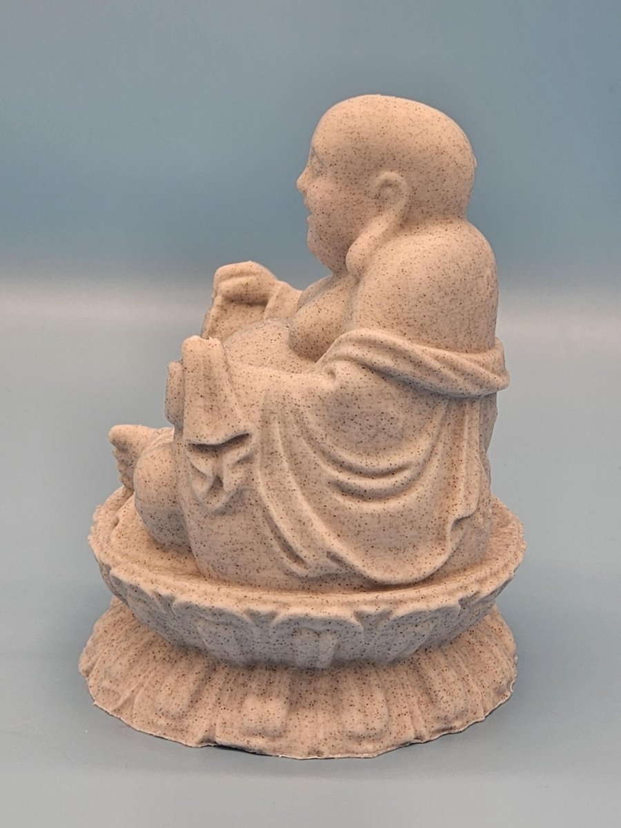 3D - Printed Laughing Buddha Statue – Symbol of Happiness, Prosperity, and Good Fortune - Artwork - Custom Crafting Alliance, LLC