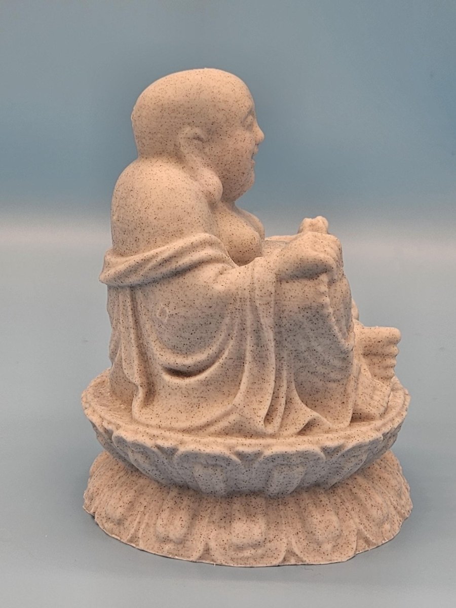 3D - Printed Laughing Buddha Statue – Symbol of Happiness, Prosperity, and Good Fortune - Artwork - Custom Crafting Alliance, LLC