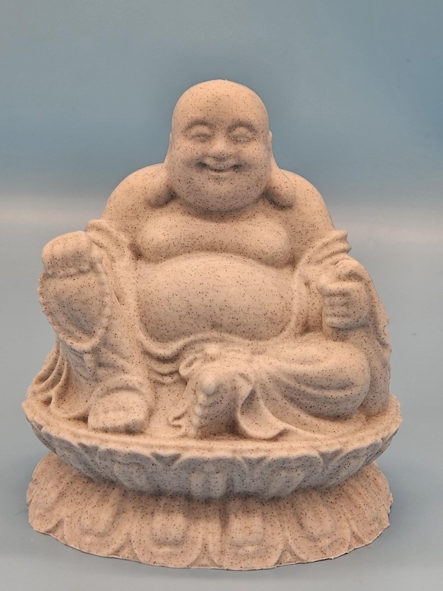 3D - Printed Laughing Buddha Statue – Symbol of Happiness, Prosperity, and Good Fortune - Artwork - Custom Crafting Alliance, LLC