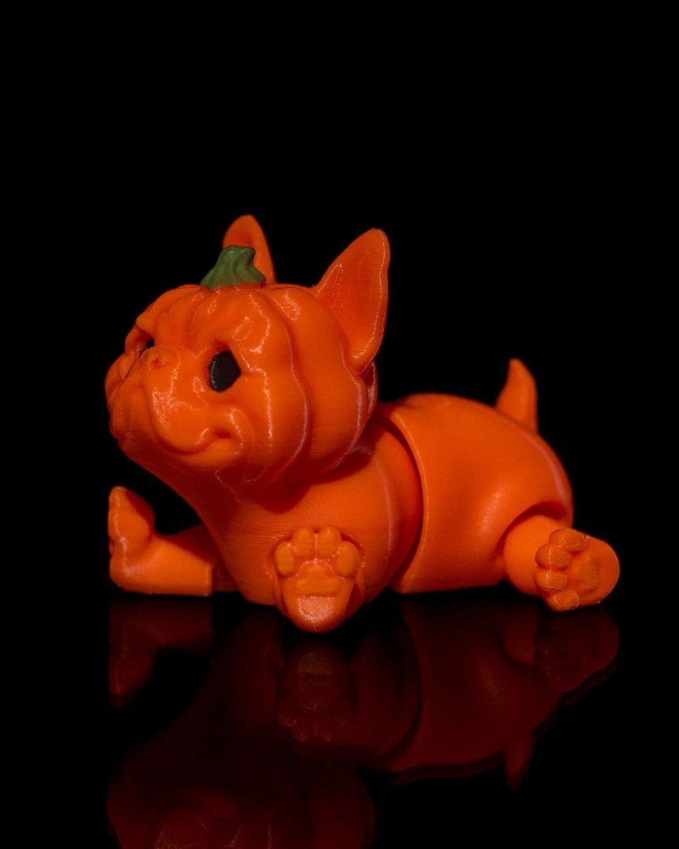 3D - Printed Pumpkin Pup – Adorable Halloween Dog Figurine - Custom Crafting Alliance, LLC