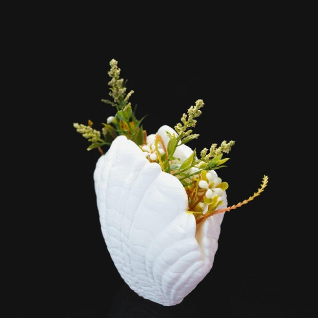 3D - Printed Shell Vase – Elegant Coastal - Inspired Home Decor - Vase - Custom Crafting Alliance, LLC