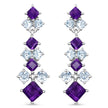 4.94 Carat Genuine Amethyst & Blue Topaz .925 Sterling Silver Earrings