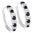 1.28 Carat Genuine Blue Sapphire and White Topaz .925 Sterling Silver Earrings