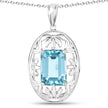 9.60 Carat Genuine Green Topaz .925 Sterling Silver Pendant