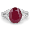 4.00 Carat Genuine Glass Filled Ruby .925 Sterling Silver Ring