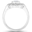 1.02 Carat Genuine Aquamarine and White Topaz .925 Sterling Silver Ring
