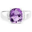 2.65 Carat Genuine  Amethyst and White Topaz .925 Sterling Silver Ring
