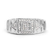 14K White Gold Plated 0.21 Carat Genuine White Diamond .925 Sterling Silver Ring