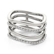 14k White Gold Multiple Band Design Ring with Diamonds (3/8 cttw)