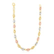 14k Tri Color Gold High Polish Puffed Mariner Link Chain