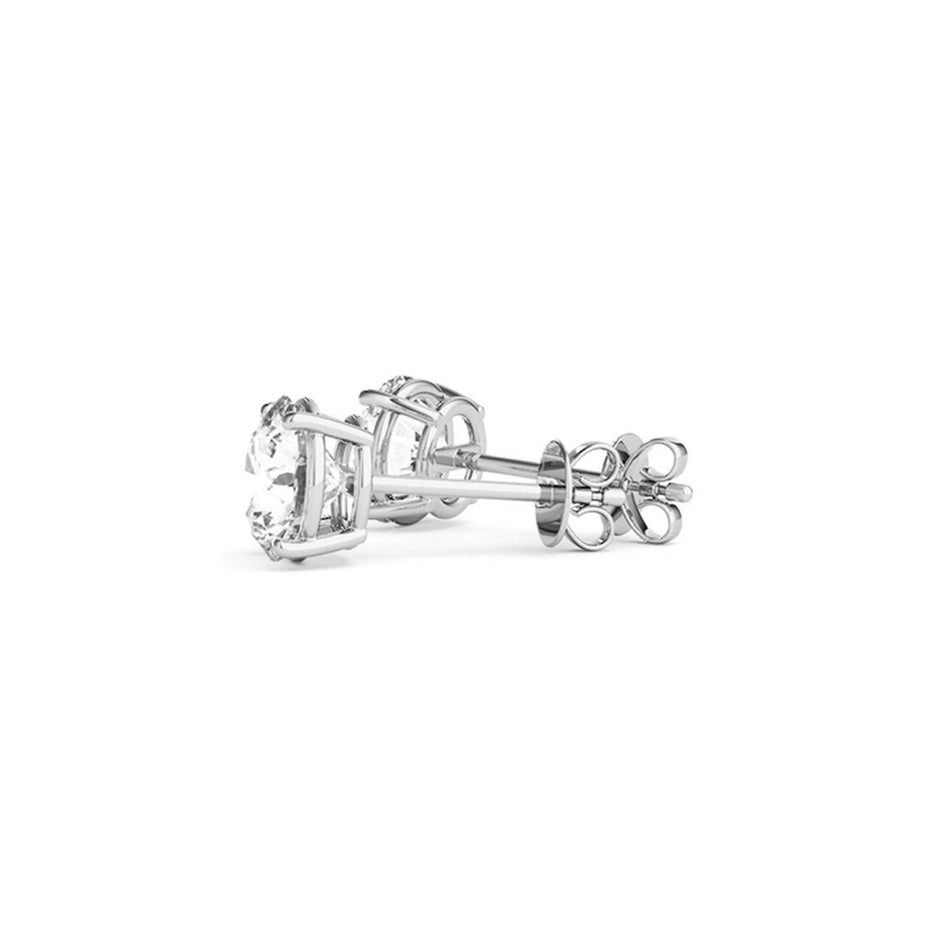 4 cttw Certified IGI Lab Grown Round Diamond Stud Earrings 14k White Gold (G/VS2) - Earrings - Custom Crafting Alliance, LLC