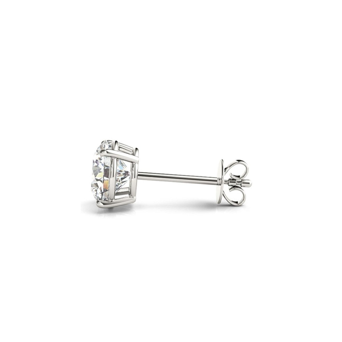 4 cttw Certified IGI Lab Grown Round Diamond Stud Earrings 14k White Gold (G/VS2) - Earrings - Custom Crafting Alliance, LLC