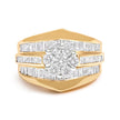 14K Yellow Gold 2-1/3 Cttw Diamond Cluster Channel Set Chevron Shaped Band Engagement Ring & Wedding Band Set (H-I Color, SI1-SI2 Clarity)- Size 5