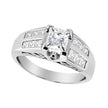 14K White Gold 1 1/4 Cttw Princess Cut Diamond Channel Set Engagement Ring (H-I Color, SI1-SI2 Clarity) - Ring Size 7