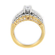 14K Yellow and White Gold 1 1/2 Cttw Round and Princess-Cut Diamond Band Ring (H-I Color, SI2-I Clarity)