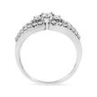 10K White Gold 1/2 Cttw Round Cut Diamond Three Stone Split Shank Band Ring (H-I Color, SI1-SI2 Clarity) - Size 6