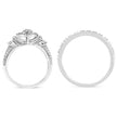 .925 Sterling Silver 1/3 Cttw Diamond 7 Stone Cluster and Halo Engagement Ring and Wedding Band Set (I-J Color, I1-I2 Clarity) - Size 7