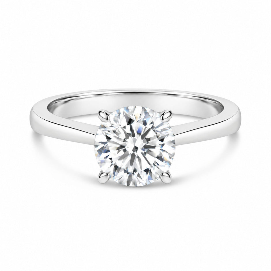 IGI Certified 14K White Gold 2.0 Cttw Round Lab Grown Diamond Solitaire Engagement Ring