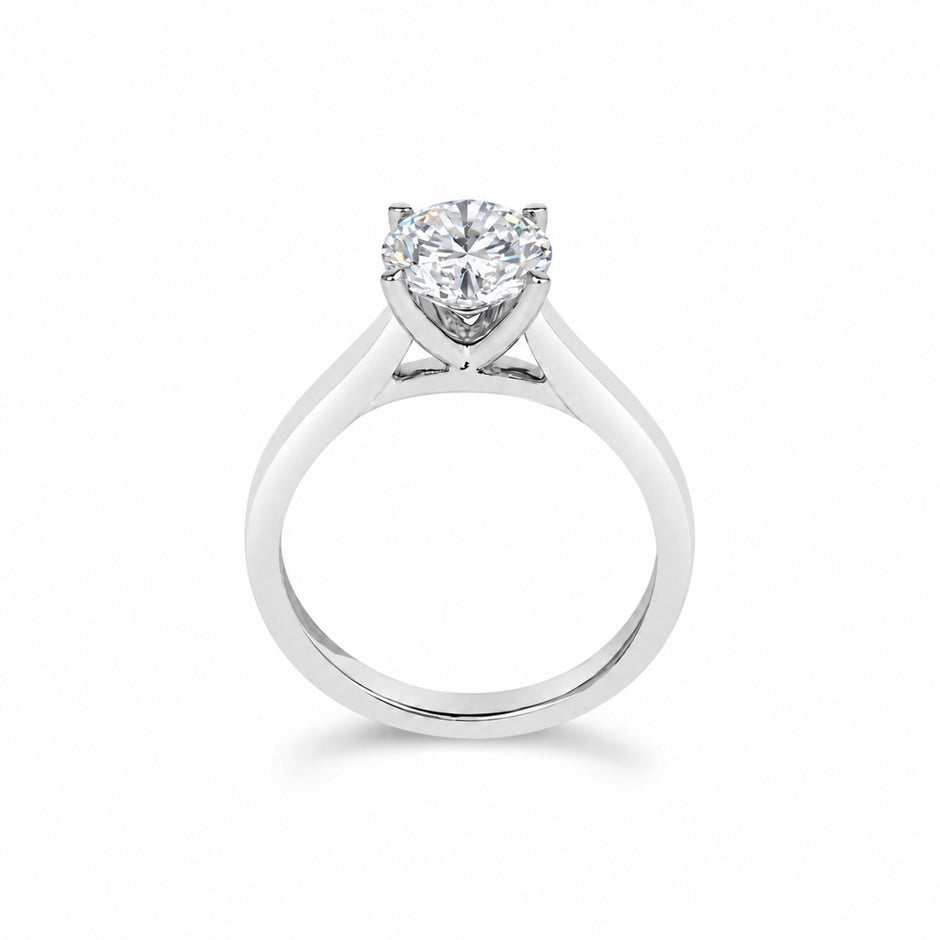 IGI Certified 14K White Gold 2.0 Cttw Round Lab Grown Diamond Solitaire Engagement Ring