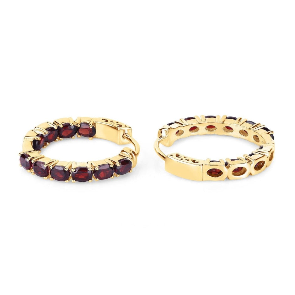 4.00 Carat Genuine Garnet .925 Sterling Silver Earrings - Earrings - Custom Crafting Alliance, LLC