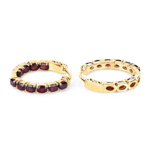 4.00 Carat Genuine Garnet .925 Sterling Silver Earrings - Earrings - Custom Crafting Alliance, LLC