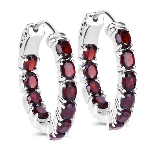 4.00 Carat Genuine Garnet .925 Sterling Silver Earrings - Earrings - Custom Crafting Alliance, LLC