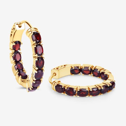 4.00 Carat Genuine Garnet .925 Sterling Silver Earrings - Earrings - Custom Crafting Alliance, LLC