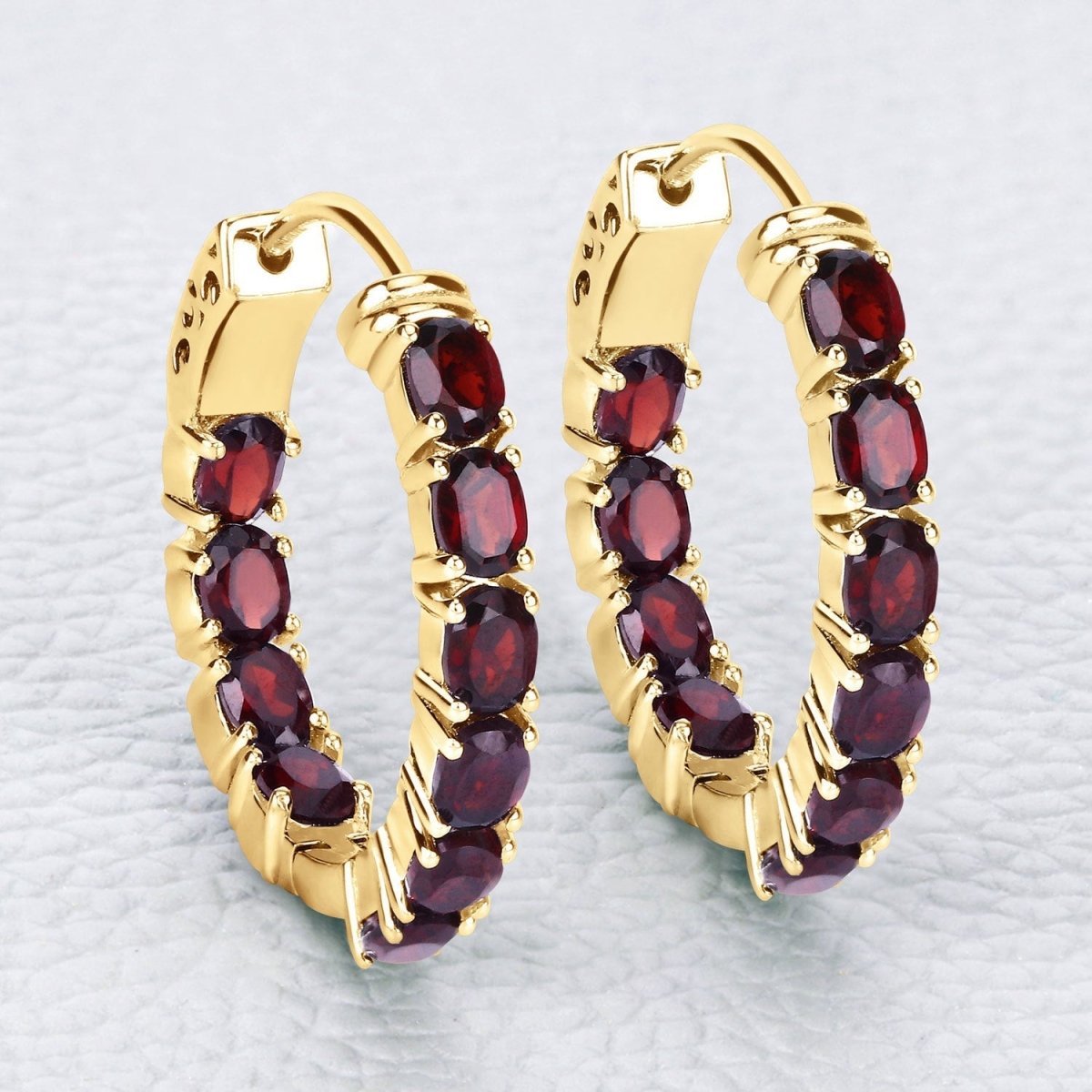 4.00 Carat Genuine Garnet .925 Sterling Silver Earrings - Earrings - Custom Crafting Alliance, LLC