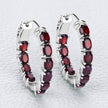 4.00 Carat Genuine Garnet .925 Sterling Silver Earrings - Earrings - Custom Crafting Alliance, LLC