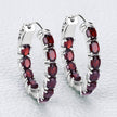 4.00 Carat Genuine Garnet .925 Sterling Silver Earrings - Earrings - Custom Crafting Alliance, LLC