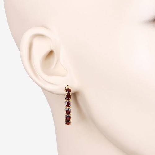 4.00 Carat Genuine Garnet .925 Sterling Silver Earrings - Earrings - Custom Crafting Alliance, LLC