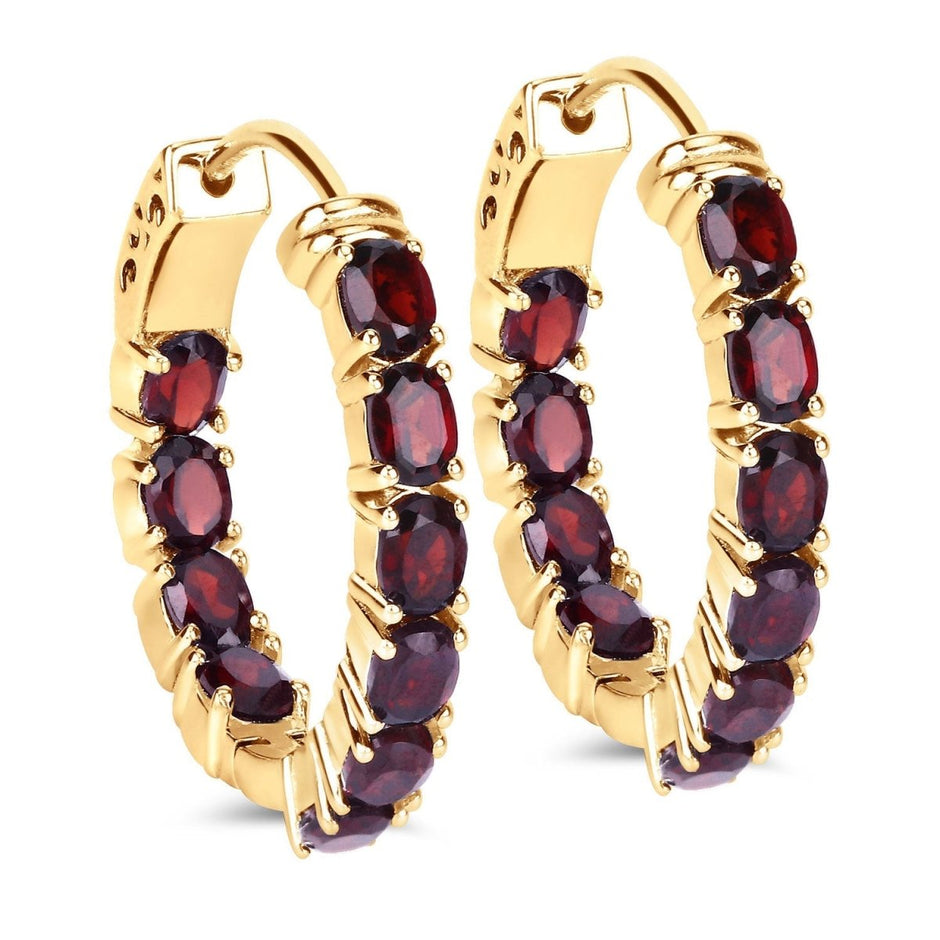 4.00 Carat Genuine Garnet .925 Sterling Silver Earrings - Earrings - Custom Crafting Alliance, LLC