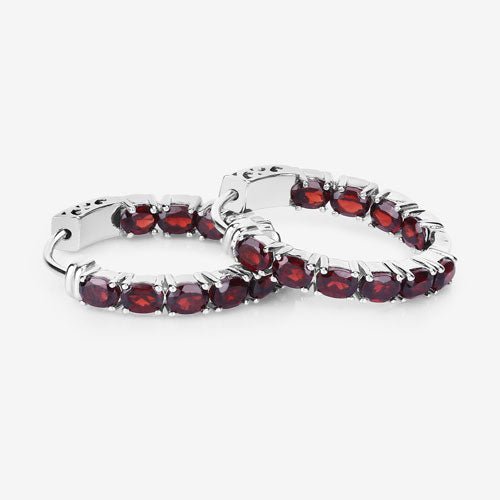 4.00 Carat Genuine Garnet .925 Sterling Silver Earrings - Earrings - Custom Crafting Alliance, LLC