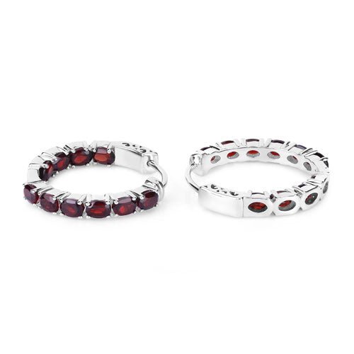 4.00 Carat Genuine Garnet .925 Sterling Silver Earrings - Earrings - Custom Crafting Alliance, LLC