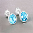 4.00 Carat Genuine Swiss Blue Topaz .925 Sterling Silver Earrings - Earrings - Custom Crafting Alliance, LLC