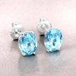 4.00 Carat Genuine Swiss Blue Topaz .925 Sterling Silver Earrings - Earrings - Custom Crafting Alliance, LLC