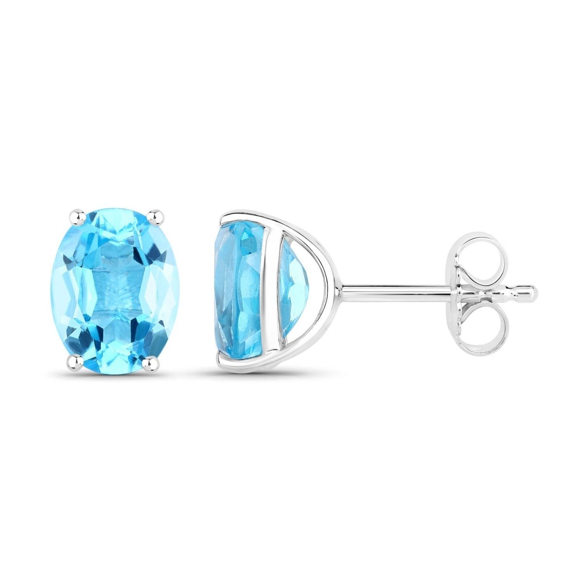 4.00 Carat Genuine Swiss Blue Topaz .925 Sterling Silver Earrings - Earrings - Custom Crafting Alliance, LLC