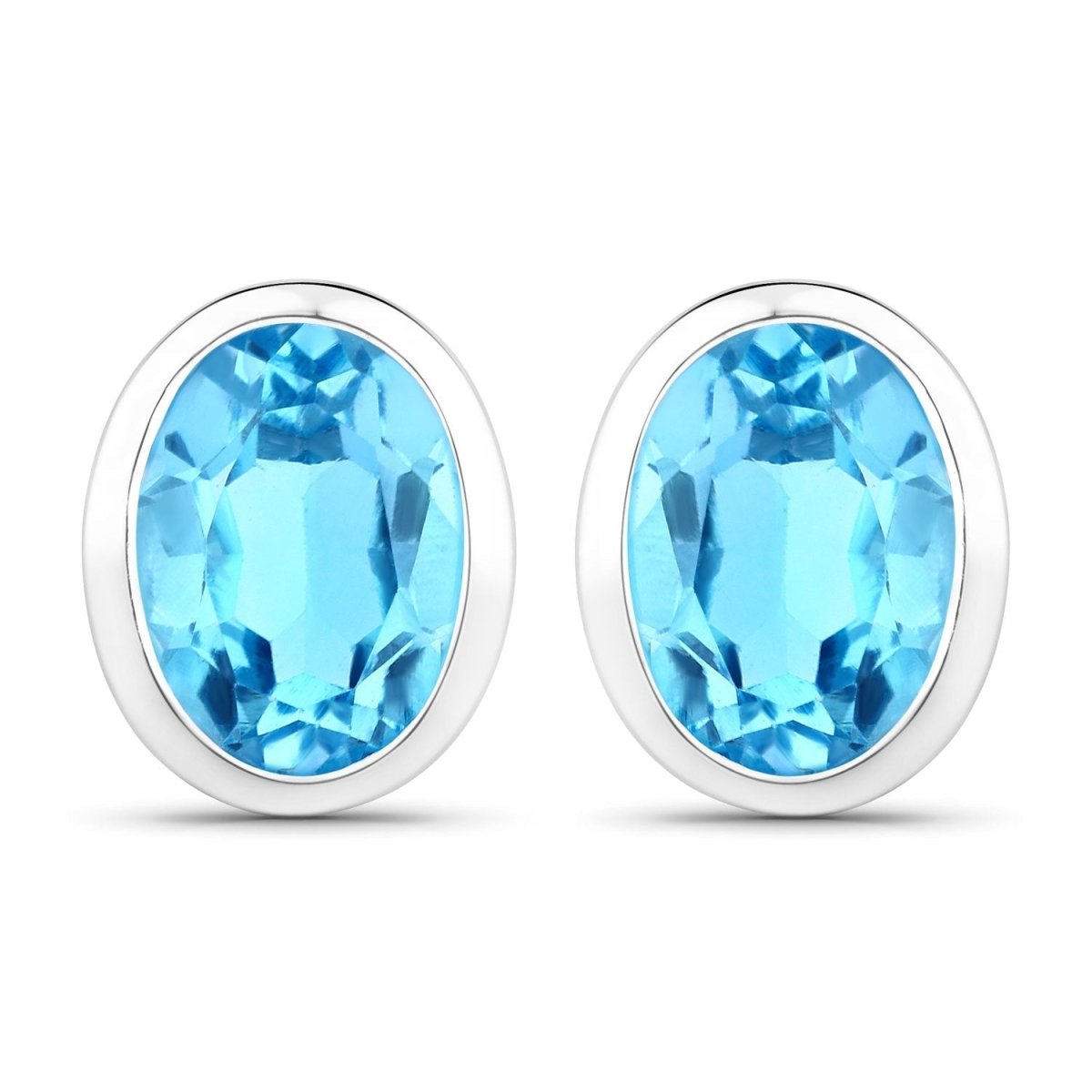 4.00 Carat Genuine Swiss Blue Topaz .925 Sterling Silver Earrings - Earrings - Custom Crafting Alliance, LLC
